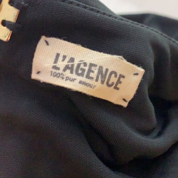 L’AGENCE sleeveless drape open back mini 8 women’s classic little black - Picture 4 of 6